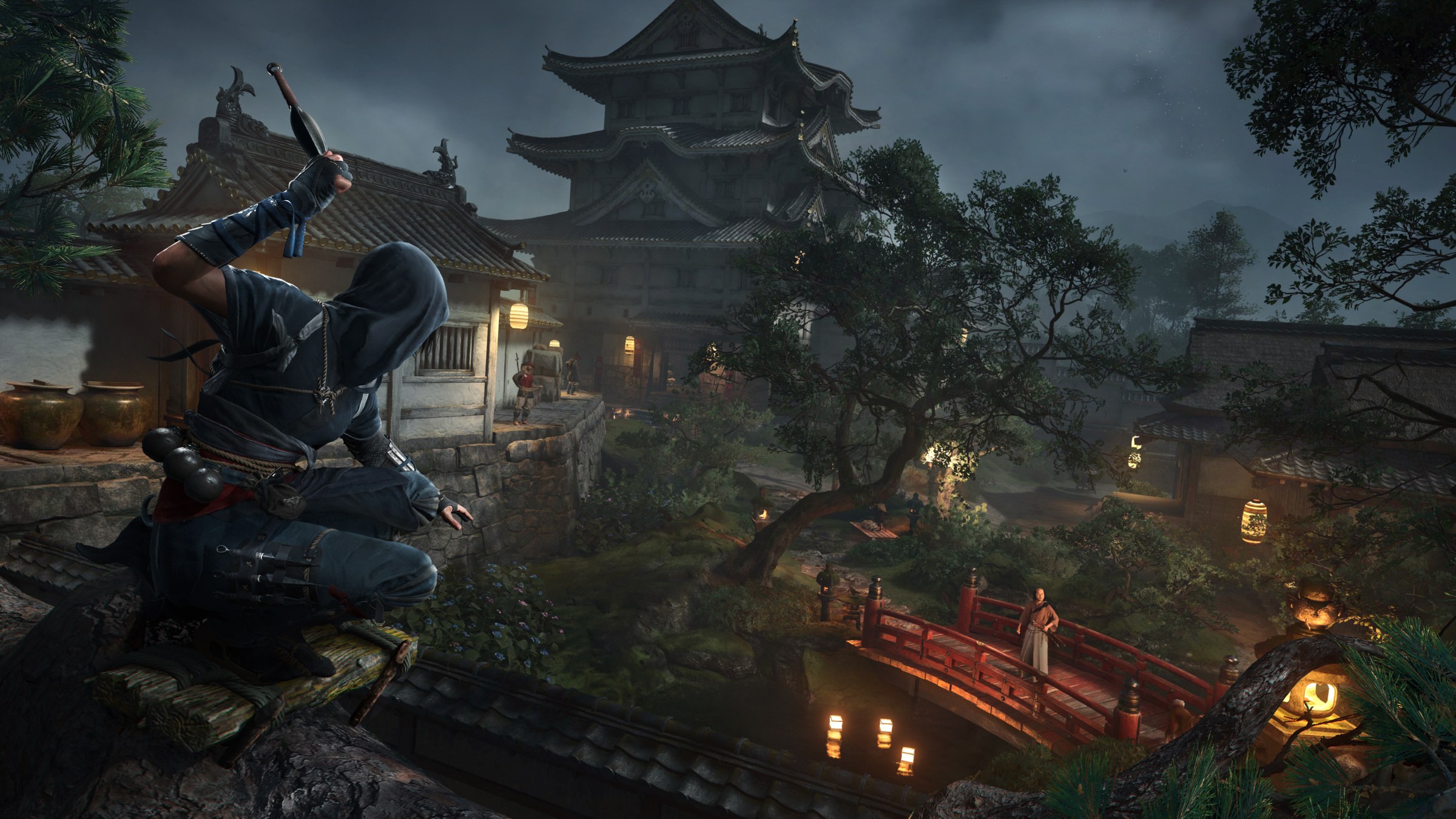 Naoe Ninja watched a pitch with a kunai drawn in screenshots from Assassin Creed Shadows