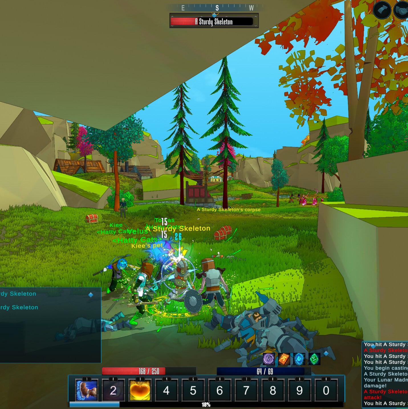 The battle between the characters in Erenshor and the chat windows like MMO and UI
