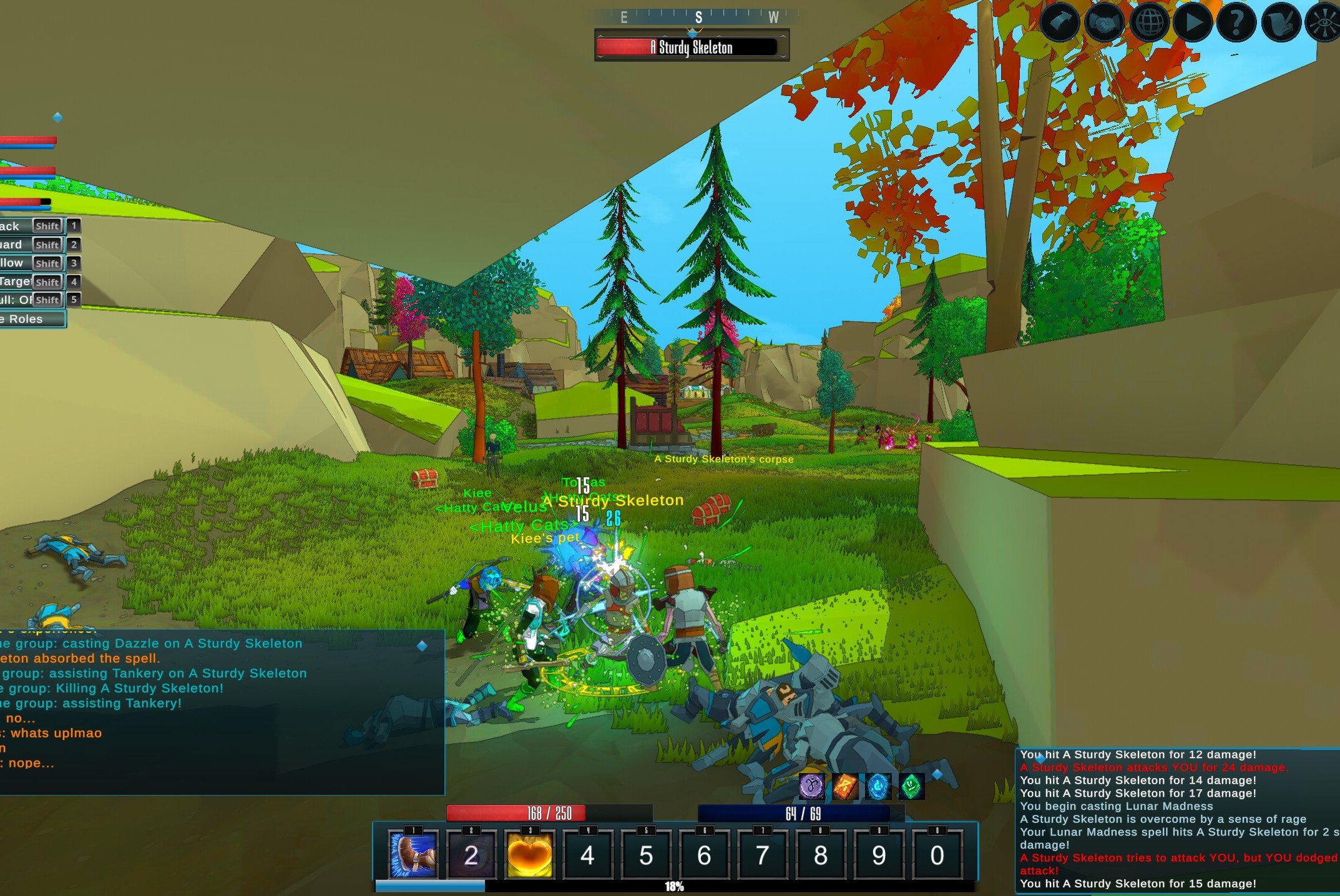 The battle between the characters in Erenshor and the chat windows like MMO and UI